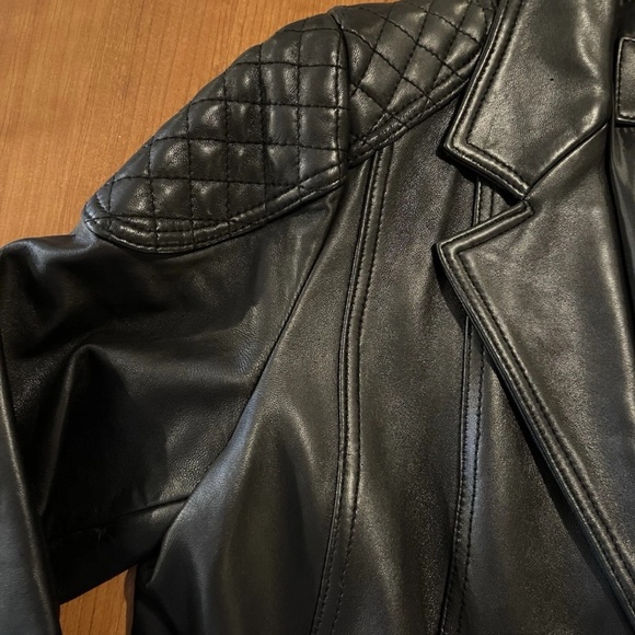 Jones New York Women’s Leather Jacket XL Black Genuine Leather Classic Coat - Picture 6 of 8